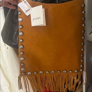 Free People Caramel Crossbody Bag with Fringe